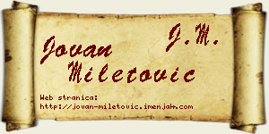 Jovan Miletović vizit kartica